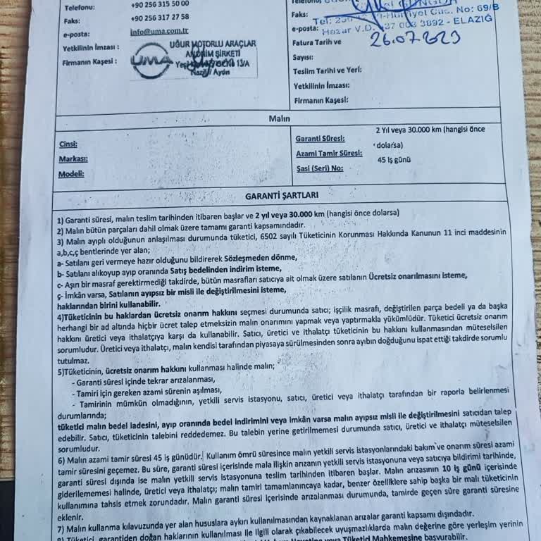 Mondial Motor Wing 50 İ Garanti Karşılamıyor