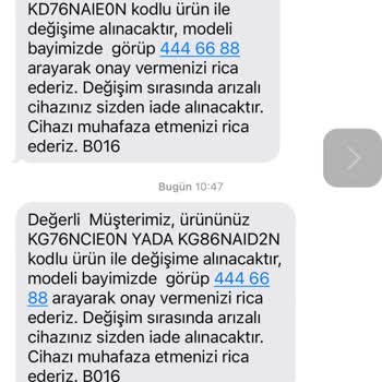 Siemens Marka Buzdolabı Değişim Ve Para İadesi Mağduriyeti