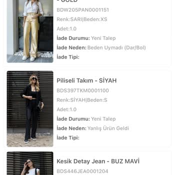 Deniz Butik İade İşleminde Eksik Tutar Yatırılması
