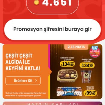 Algida Şifre Yoluyla Ürün Kazanmak