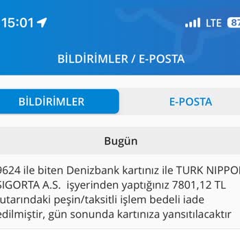 Denizbank İşlem İadesi Hakkında