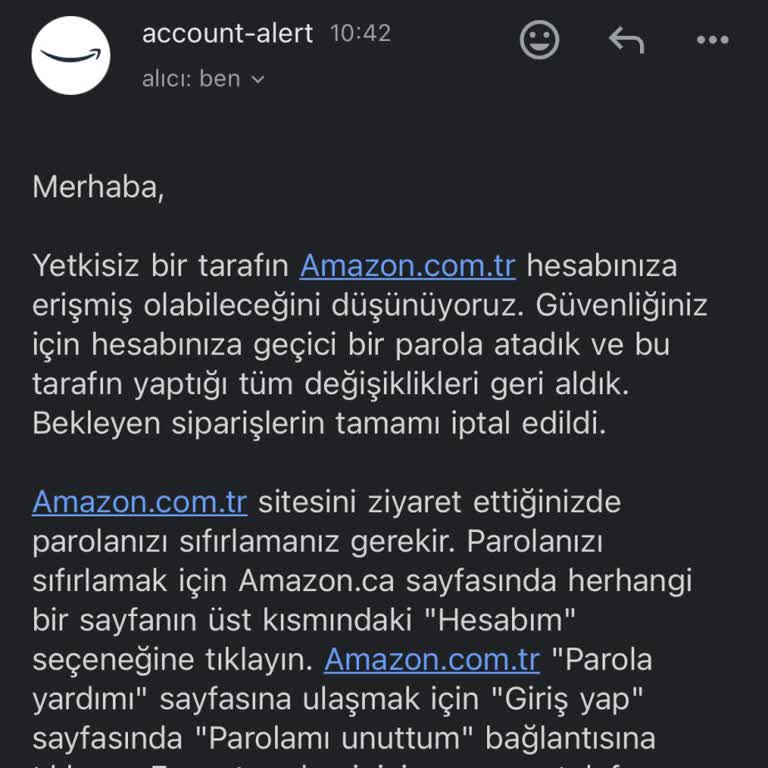 Amazon Ürünlerim İptal Edildi
