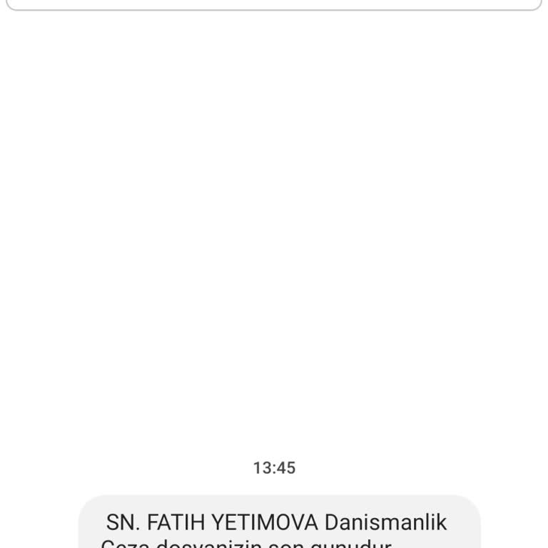 ERESTA (SMS) Erestadanıs Spam Mesajı