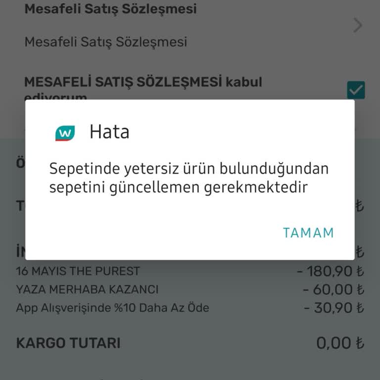 Watsons Ödeme Yaşadığım Sorun