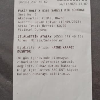 Fakir Ev Aletleri Sürekli Arızalanan Şarjlı Süpürge Sorunu