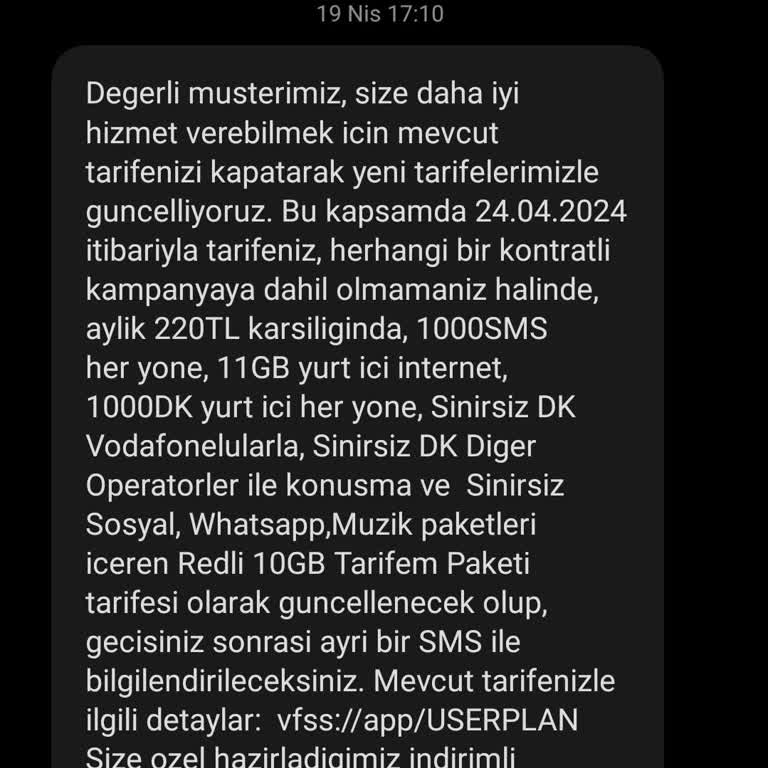 Vodafone Taahhütsüz Fiyat Tarifesi Uygulamıyor
