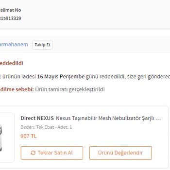 Farmahanem Ve Trendyol Bozuk Mal Gönderip İadeyi Kabul Etmedi!