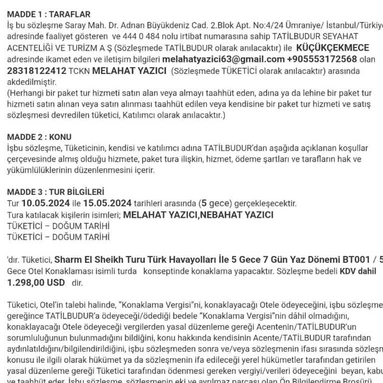 Tatilbudur Mısır Sharm El Sheikh 10 Mayıs 15 Mayıs 5 Gece 6 Gün Tur Programı