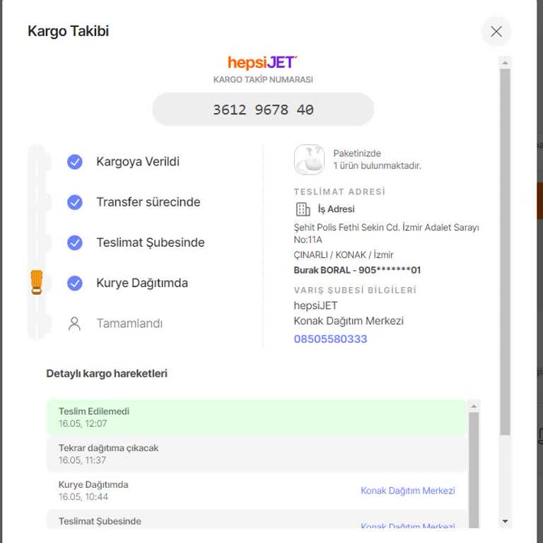 Hepsijet Kargoyu Kendi Kendine İade Ediyor.