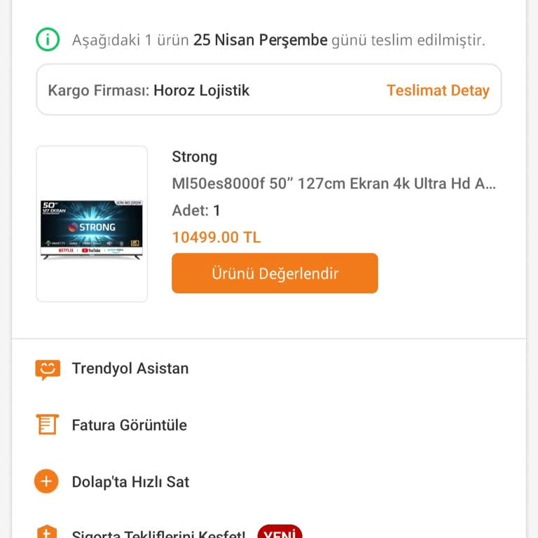 Strong Televizyon Trendyol'dan Alınan TV'nin Garanti Dışı Servis Macerası