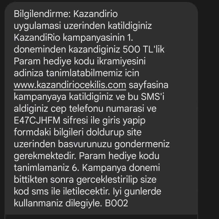 KazandıRio KazandiRio Uygulaması 500 TL Hediye Para