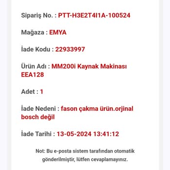 Ekinler Profesyonel El Aletleri Epttavm Üzerinden Alınan Bosch Kaynak Makinesi