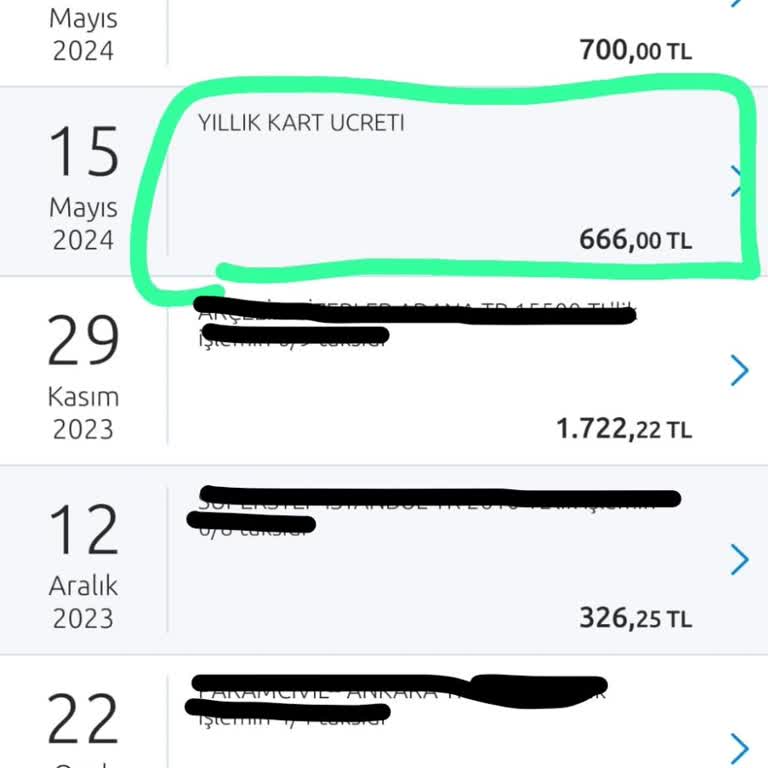 Yapı Kredi Yıllık Kart Ücreti