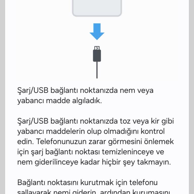Samsung Şarjda Nem Algılama Sorunu Yaşıyorum!