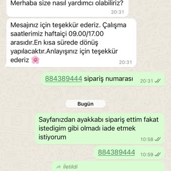 Kremlin Outlet Ayakkabıyı Değiştirmek İstiyorum