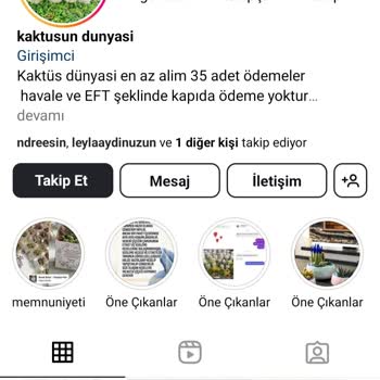 Kaktüsün Dünyası (kaktus35887) Sosyal Medya Üzerinden Fatura Sorunu Ve Yanıltıcı Satış