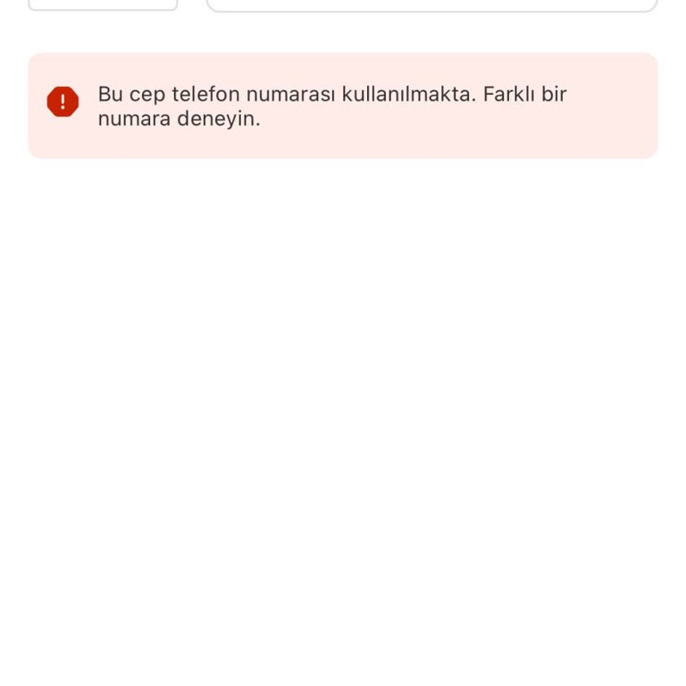 Yemeksepeti GSM No Kayıt Edememe