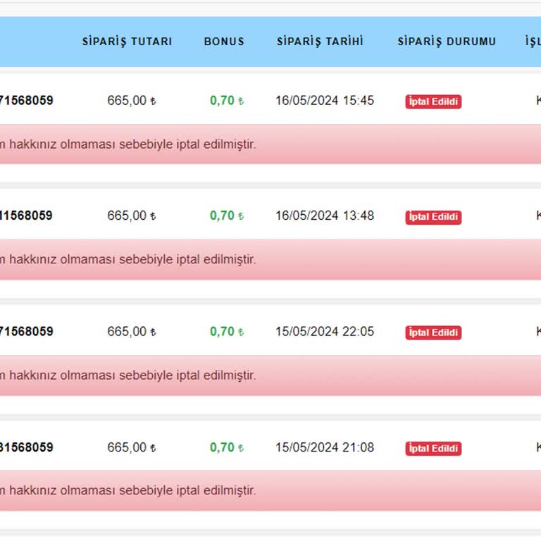 Vatangame.com İptal Sebebi: Alım Hakkınız Olmaması Sebebiyle İptal Edilmiştir.