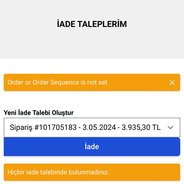 Saat & Saat İade İşlemine İzin Vermiyor