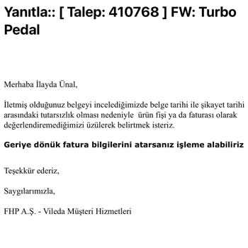 Bozuk Ürünü Saçma Cevaplarla Değişmemeye Çalışan Vileda!