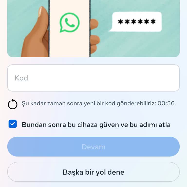 Facebook Giriş İçin WhatsApp Kodu Gelmemesi