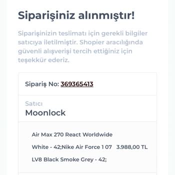 Shopier Üzerinden Moonlock Firmasının İade Kabul Almaması