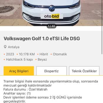 Sahibinden.com İhalede Kazandığımız Aracımızı Vermiyorlar