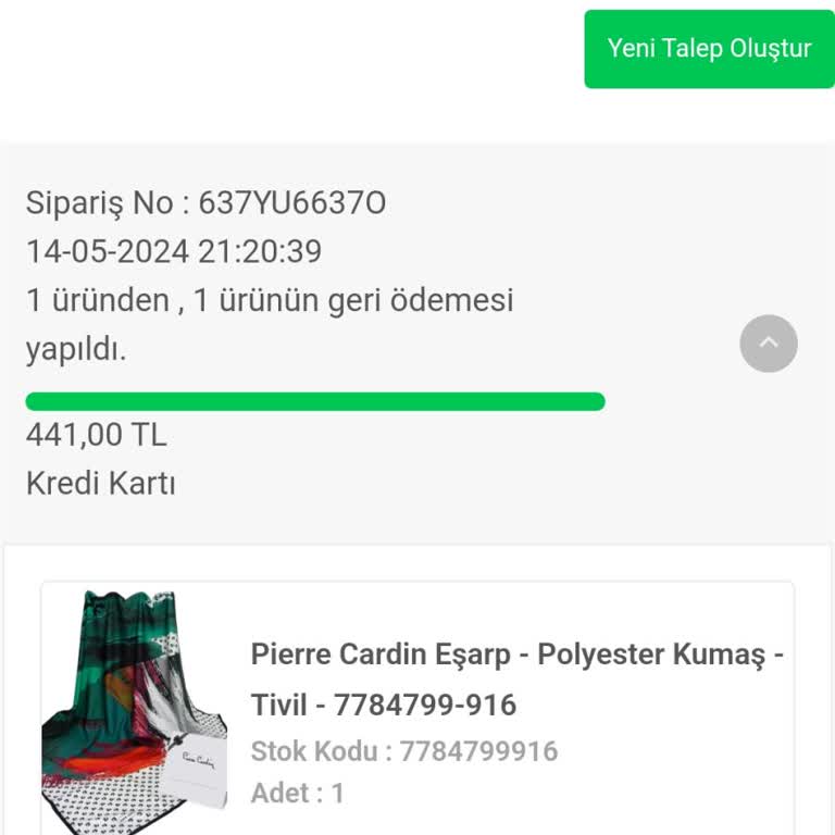 Sultan Eşarp İptal Edilen Ürüne İade Yapmıyor