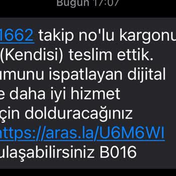 Aras Kargo Ürünümü Bana Teslim Etmeden Teslim Etmiş Gibi Mesaj Attı