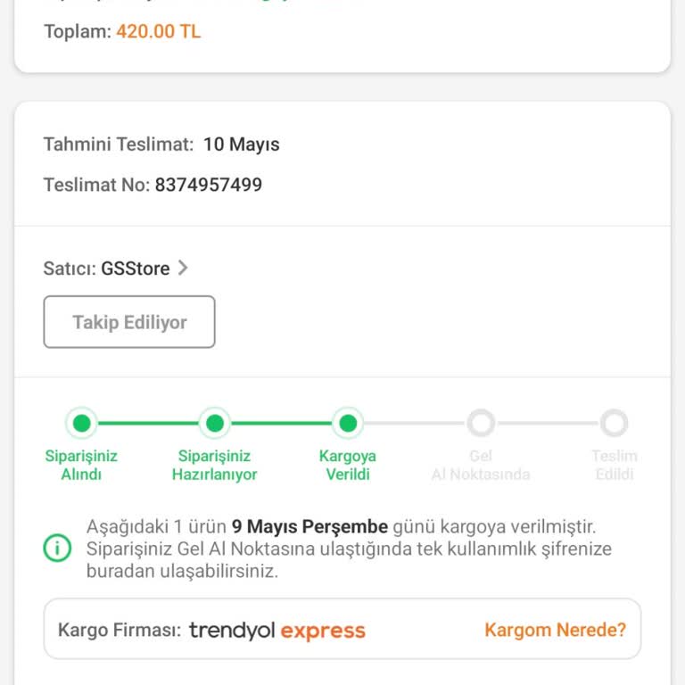 Trendyol Express Kargom Teslim Edilmedi