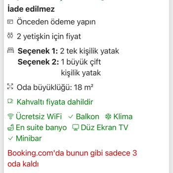 Booking'de Rezervasyon Ücreti İle Tahsil Edilen Ücret Farkı