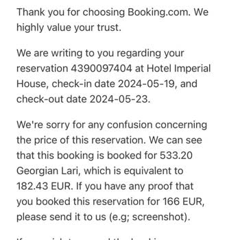 Booking'de Rezervasyon Ücreti İle Tahsil Edilen Ücret Farkı