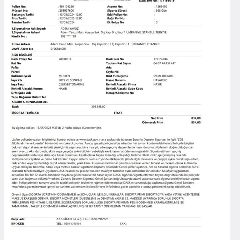 Sigortam Net DASK Poliçe İptali