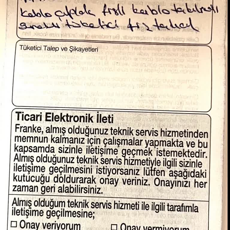 Franke Yüksek Servis Ücreti