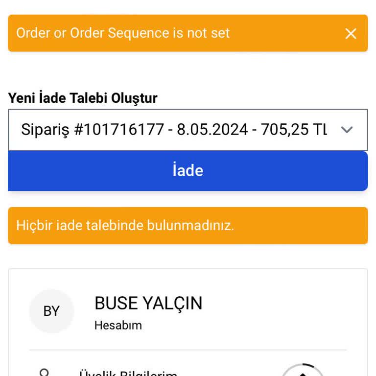 Saat Ve Saat Sitesinde İade Gerçekleştiremiyorum