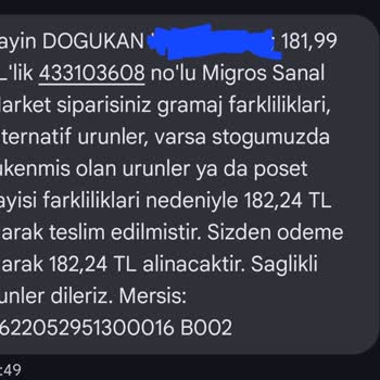 Migros Sanal Market Gereksiz Poşet Ücreti