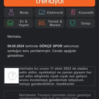Trendyol Ürünüm Değişimi Yapmıyor.