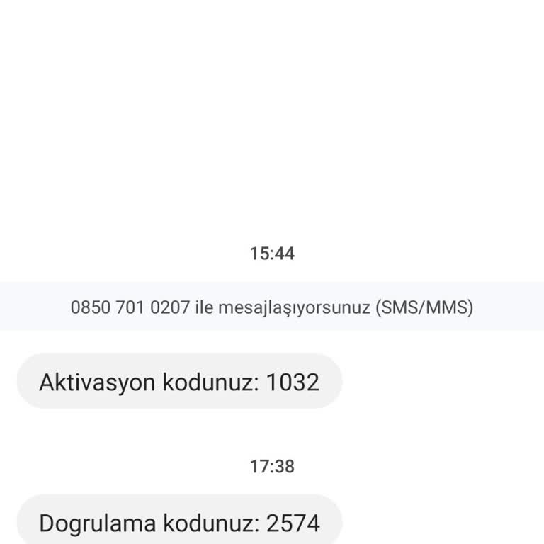 0850 701 02 07 Bilinmeyen Numaradan Gelen Aktivasyon Kodu Veya Doğrulama Kodu.