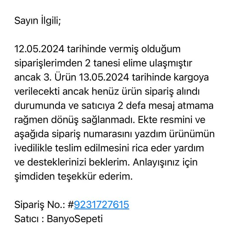 Trendyol Gönderilmeyen Sipariş Hakkında