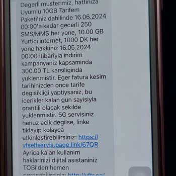Vodafone'un Hatasını Düzeltmesini İstiyorum. Ve 260 TL Tanımlanmasın.