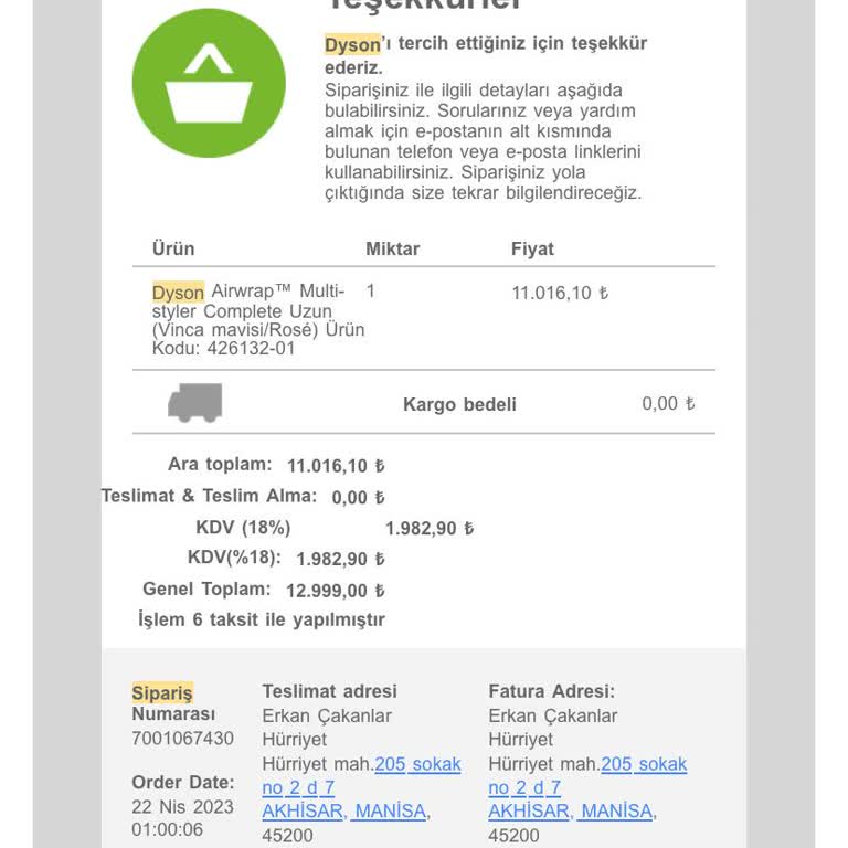 Dyson Garanti Memnuniyetsizliği/ücret İsteme