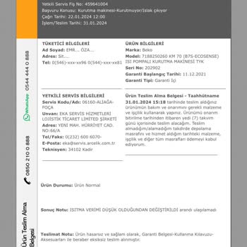 Beko Çamaşır Kurutma Makinesi Pişmanlığı