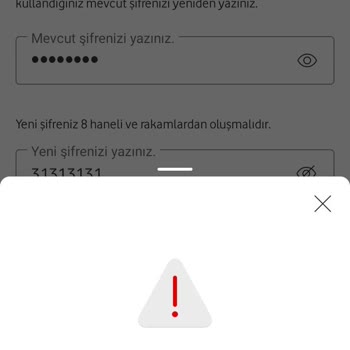 Vodafone Hesap Giriş Hatası
