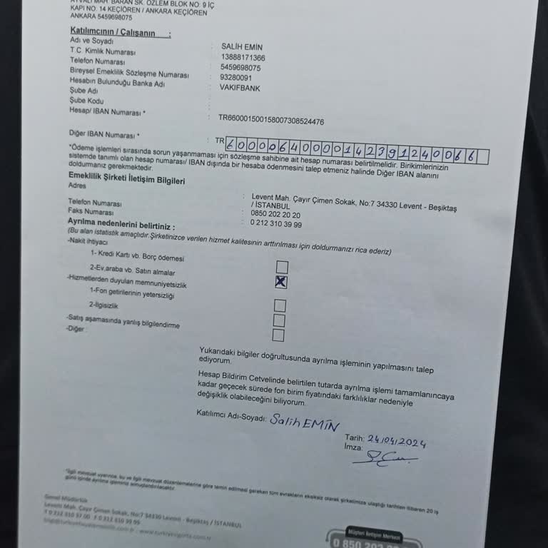 Türkiye Hayat Emeklilik Ücret İadesi Yapmadı!