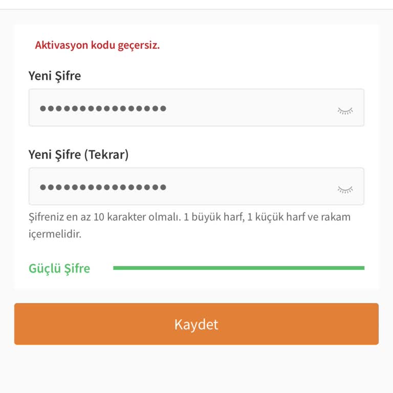 Trendyol Aktivasyon Kodu Geçersiz Hatası