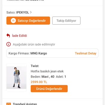 Trendyol'un Kredi Kartıma Ücret İademe Yapmaması.