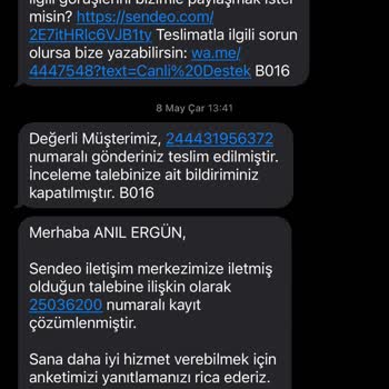Sendeo Sahte Teslim Bildirimi