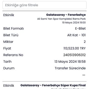 Banabilet.com Seçtiğim Yer Sorunu