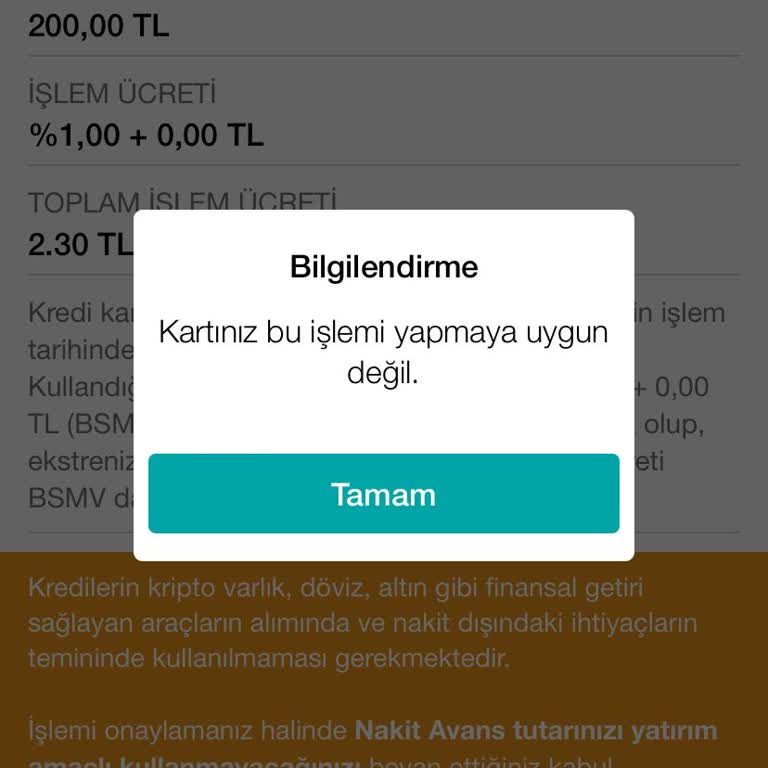 Garanti BBVA Nakit Avans Çekemiyorum