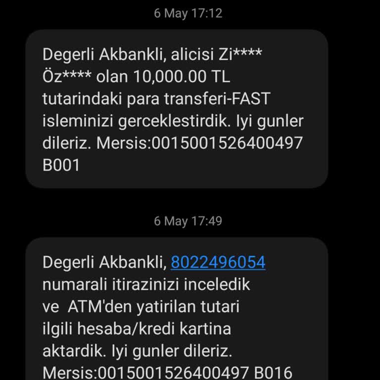 Akbank ATM De Hatadan Dolayı Geri Yatmayan Para